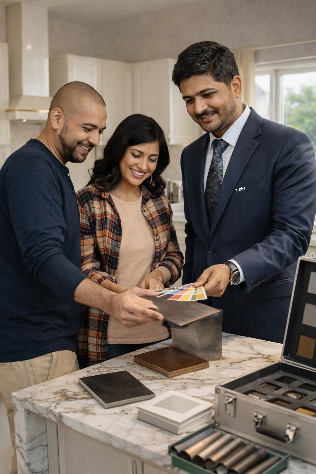 customer consultation with aks kitchen expert for modular kitchen planning