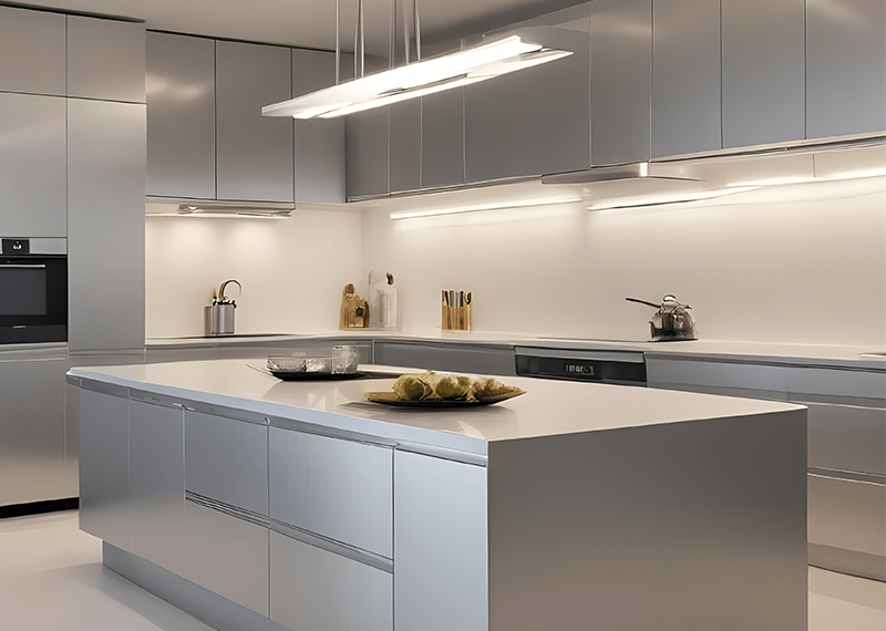 hygienic stainless steel kitchen easy to clean and bacteria resistant