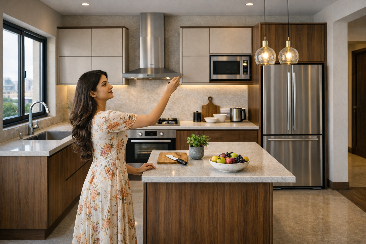 large G shaped kitchen layout for spacious homes