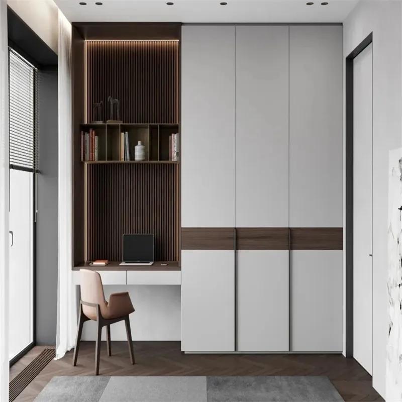 high gloss wardrobe with reflective modern panels
