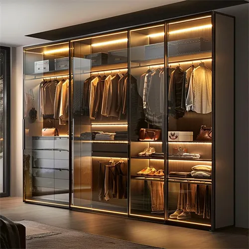 luxury wardrobe design with premium finish and storage