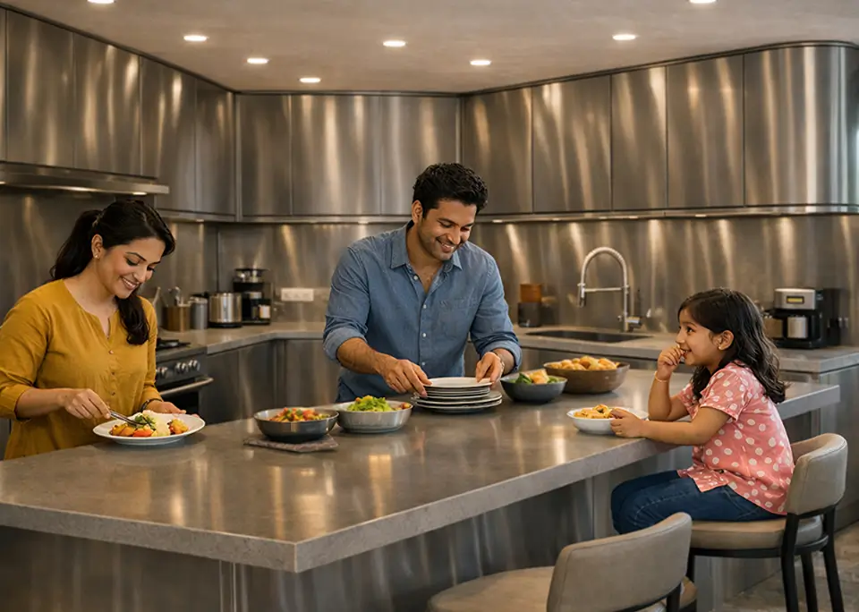 moisture resistant stainless steel kitchen ideal for humid conditions